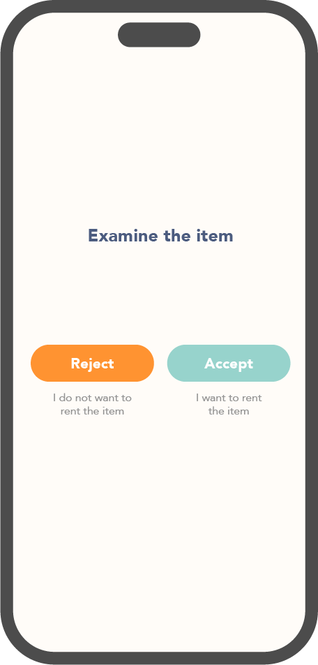 Hive5 app screen for declining an item at pickup
